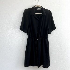 Black button down romper dress, size 3X